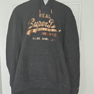 Superdry Dark Gray Hoodie with Copper Detail